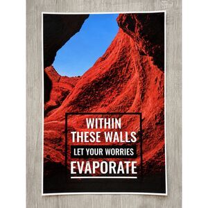 Laminated Canyon Art Print Inspirational Quote Wall Poster Desert Nature Decor